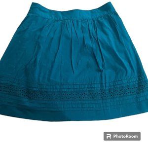 Ann Taylor Loft Blue turquoise A-Line Skirt Sz 8